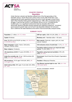 Namibia Profile - Action for Southern Africa