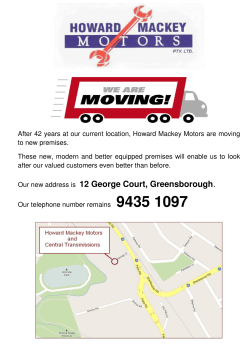 Our new address is 12 George Court, Greensborough.