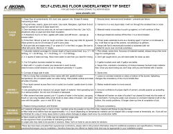 self-leveling floor underlayment tip sheet