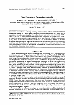 Sterol Synergism in Paramecium tetraurelia