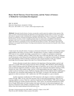 Henry David Thoreau, Forest Succession, and the Nature of Science