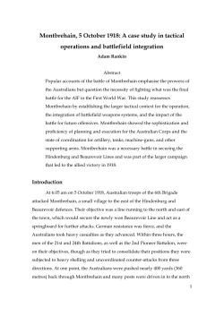 Montbrehain, 5 October 1918: A case study in tactical operations