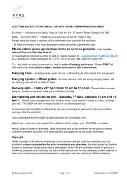 form for exhibitors - The Scottish Society of Botanical Artists