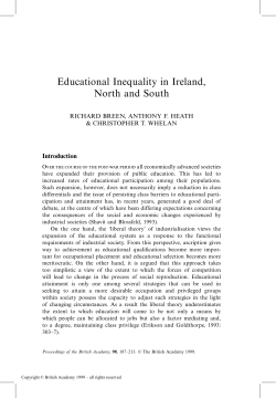 Educational Inequality in Ireland, North and South