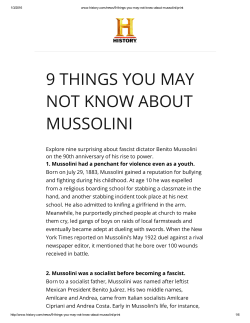 9 THINGS YOU MAY NOT KNOW ABOUT MUSSOLINI