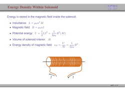 Energy Density Within Solenoid