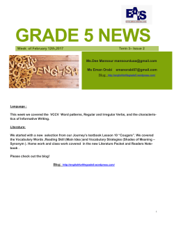 GRADE 5 NEWS