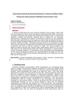 Conducting Creativity Brainstorming Sessions in Small and Medium