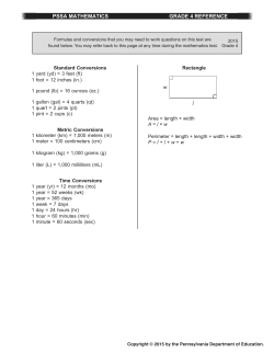 l PSSA MATHEMATICS GRADE 4 REFERENCE