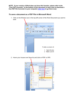 Instructions on how to convert a Word Document into a PDF file