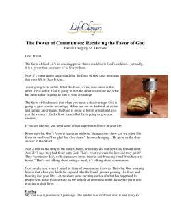 The Power of Communion: Receiving the Favor of God