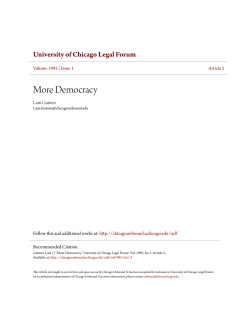 More Democracy - Chicago Unbound