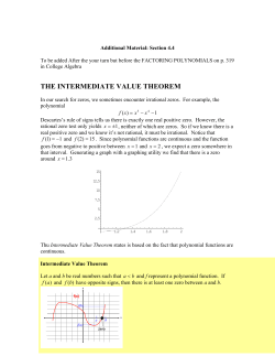 the intermediate value theorem