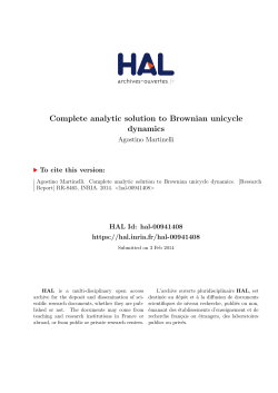 Complete analytic solution to Brownian unicycle dynamics - HAL