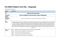 The KING`S Medium Term Plan – Geography