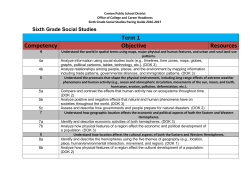 6th Grade Social Studies Pacing Guide