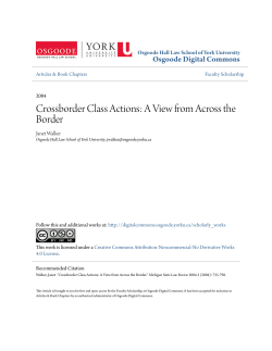 Crossborder Class Actions: A View from Across the Border