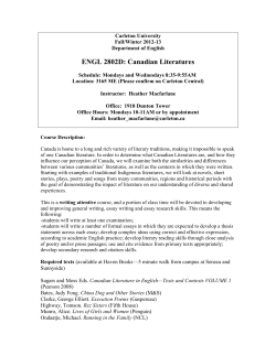ENGL 2802D - Carleton University