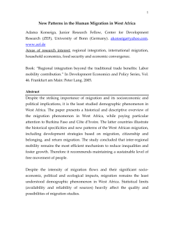 New patterns in the Human migration in West Africa