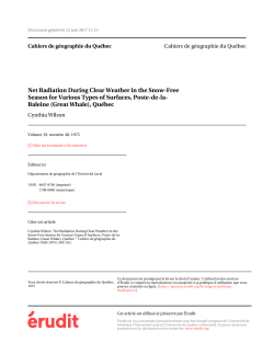 Net Radiation During Clear Weather in the Snow-Free