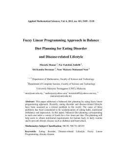 Fuzzy Linear Programming Approach in Balance Diet Planning for