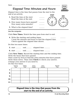 Elapsed Time: Minutes and Hours