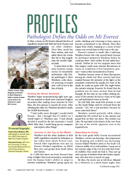 Pathologist Defies the Odds on Mt Everest