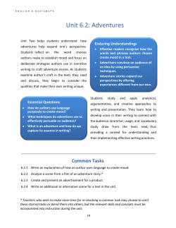 Unit 6.2: Adventures