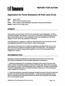 Application for Fence Exemption - 40 Park Lane