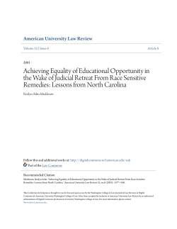 Achieving Equality of Educational Opportunity in the Wake of