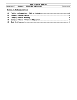 Policies and Code - Wisconsin Public Service
