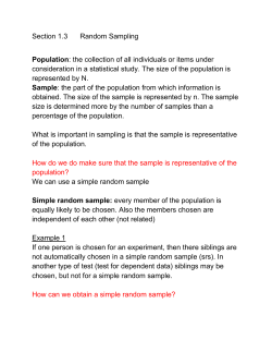 Section 1.3 Random Sampling