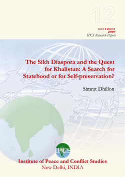 The Sikh Diaspora and the Quest for Khalistan: A Search for