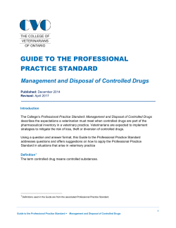 Management and Disposal of Controlled Drugs