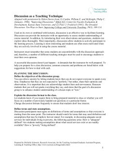 Discussion as a Teaching Technique