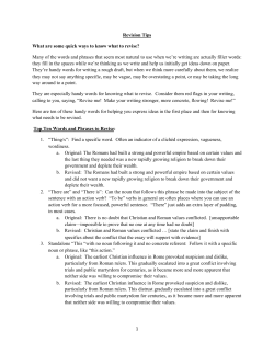 1 Revision Tips What are some quick ways to know what to revise