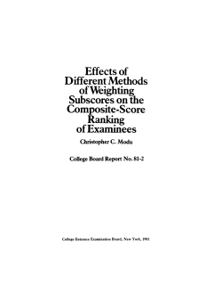 Effects of Different Methods of Weighting Subscores on the