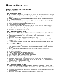 Notes on Overglazes - SUNY New Paltz Ceramics
