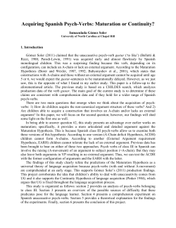 Acquiring Spanish Psych-Verbs: Maturation or Continuity?