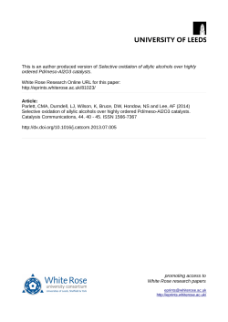Selective oxidation of allylic alcohols over highly ordered Pd/meso