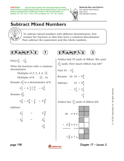 Subtract Mixed Numbers - MathCoach Interactive