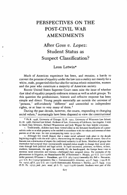 PERSPECTIVES ON THE POST-CIVIL WAR AMENDMENTS