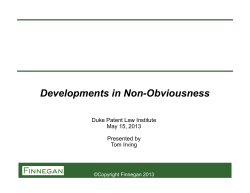 Developments in Non-Obviousness