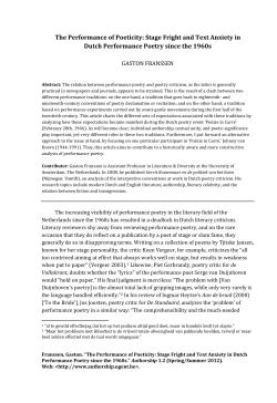 Performance of Poeticity - Authorship