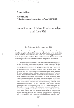 Kane - Predestination, Divine Foreknowledge, and Free Will