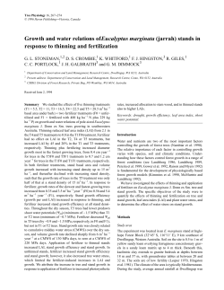 Growth and water relations of Eucalyptus marginata (jarrah) stands