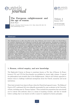 The European enlightenment and the age of reason