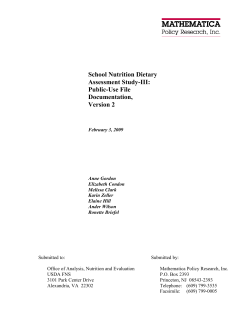 School Nutrition Dietary Assessment Study III: Public