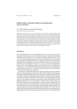 Political culture, alternative politics and foreign policy: The case of