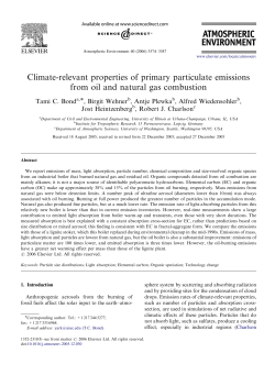 Climate-relevant properties of primary particulate
